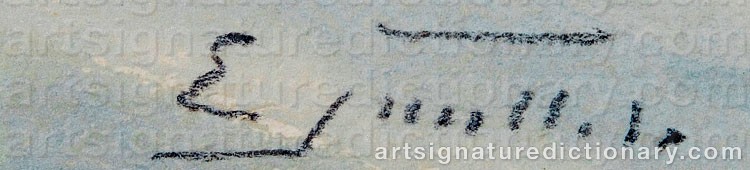 Authentic signature by Einari JUNTTILA on  artwork
