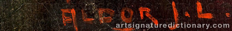 Authentic signature by János Lászlo ALDOR on artwork