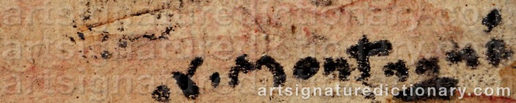 Authentic signature by Louis Agricol MONTAGNÉ on artwork