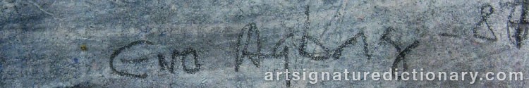 Authentic signature by Ewa AGBORG on  artwork