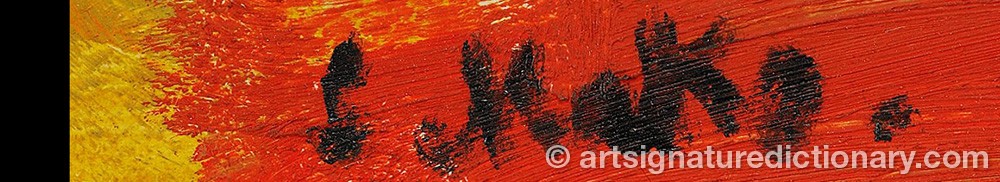 Authentic signature by Sergei Alexandrovich MAKO on  artwork