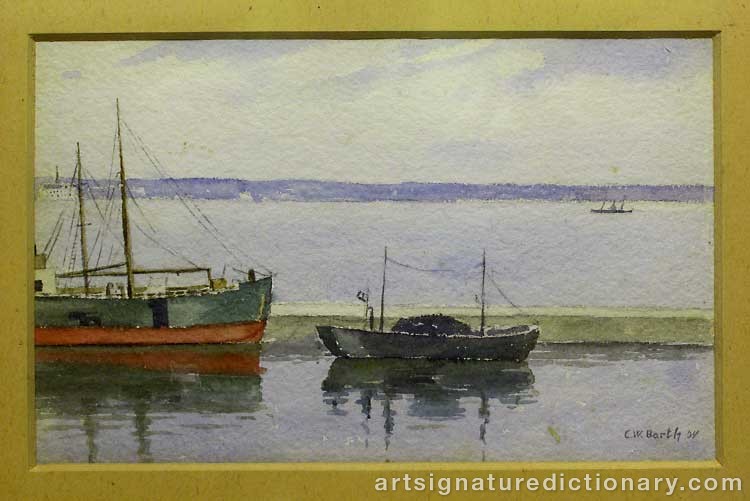 Close-up details showing Carl Wilhelm BARTH signature forgery characteristics