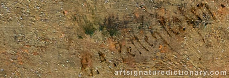 Authentic signature by August Xaver Carl Von PETTENKOFEN on  artwork