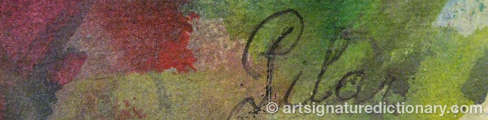 Authentic signature by Pilar GONZALES on  artwork