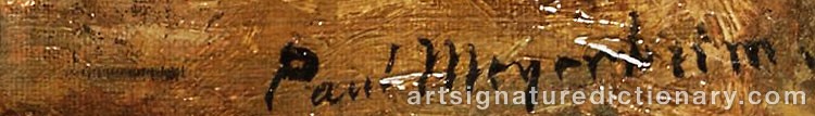 Authentic signature by Paul Friedrich MEYERHEIM on  artwork