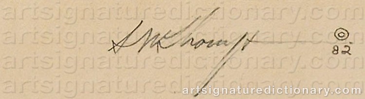 Authentic signature by Mark THOMPSON on  artwork