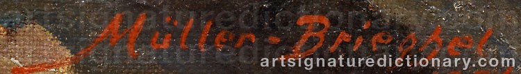 Authentic signature by Wilhelm MÜLLER-BRIEGHEL on  artwork