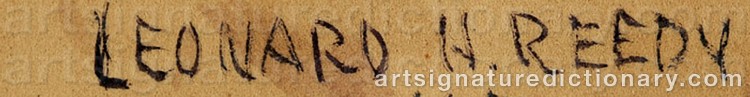 Authentic signature by Leonard Howard REEDY on  artwork