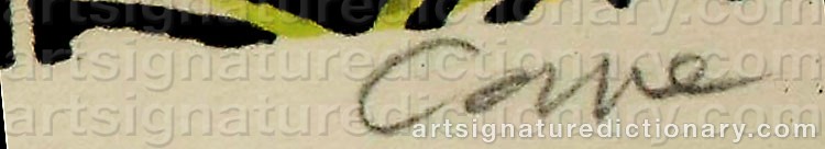 Authentic signature by Jim CAVE on  artwork