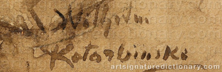 Authentic signature by Vasily Alexandrovich KOTARBINSKY on artwork