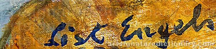 Authentic signature by Lisl ENGELS on  artwork