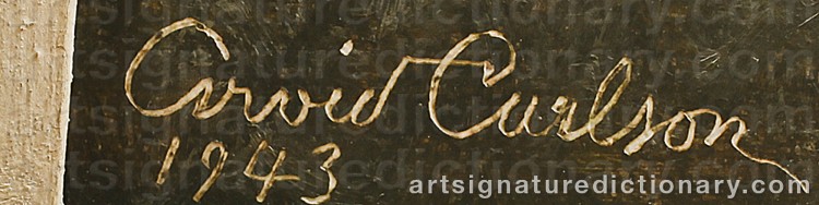 Authentic signature by Arvid CARLSON on Painting/Watercolour artwork