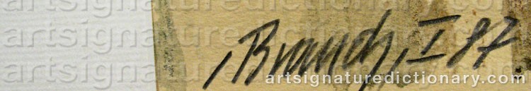 Authentic signature by Robert BRANDY on Painting/Watercolour artwork