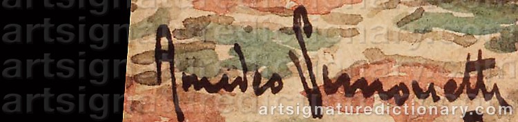 Authentic signature by Amedeo SIMONETTI on artwork