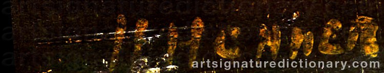 Authentic signature by Jean Jacques HENNER on  artwork