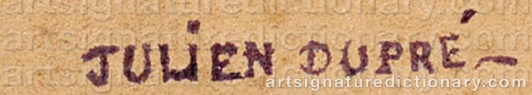 Authentic signature by Julien DUPRÉ on Drawing/Graphic/Print artwork