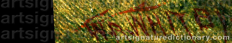 Authentic signature by W. R. WHITBY on  artwork