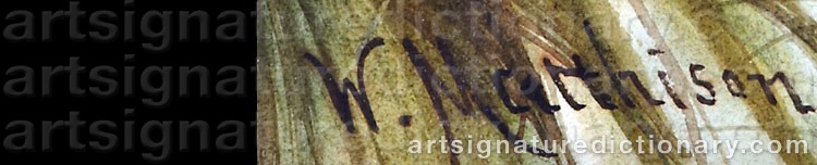 Authentic signature by William MATTHISON on  artwork