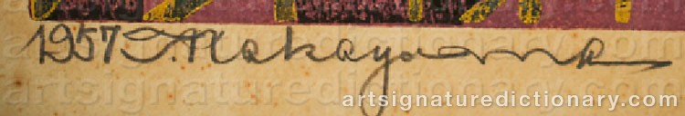 Authentic signature by Tadashi NAKAYAMA on  artwork