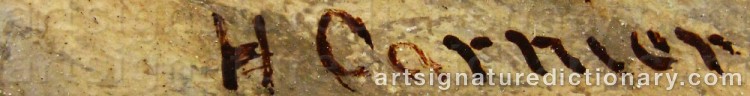 Authentic signature by Henri CARNIER on  artwork