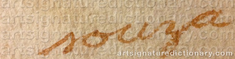 Authentic signature by Paul Marciel SOUZA on Painting/Watercolour artwork