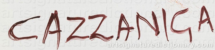 Authentic signature by Giancarlo CAZZANIGA on  artwork