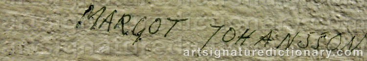 Authentic signature by Margot JOHANSSON on  artwork