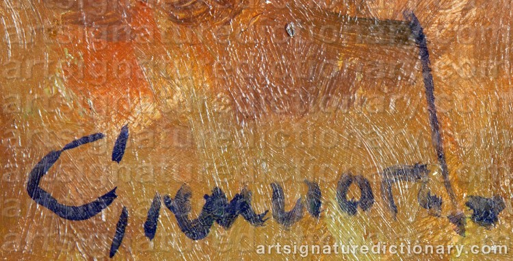 Authentic signature by Harald GRENNARD on Painting/Watercolour artwork