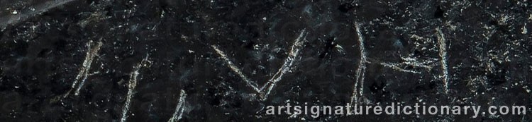 Authentic signature by Veikko HIRVIMÄKI on artwork