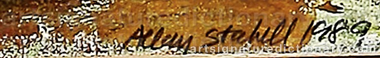 Authentic signature by Allan STABELL on  artwork