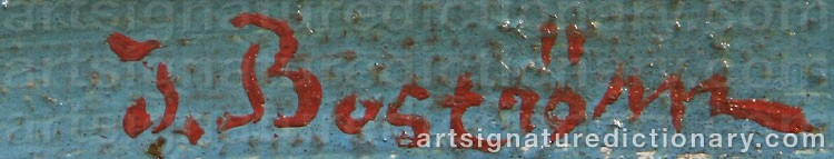 Authentic signature by Johan BOSTRÖM on Painting/Watercolour artwork