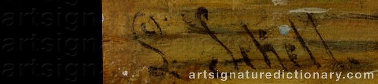 Authentic signature by Ludwig SCKELL on  artwork