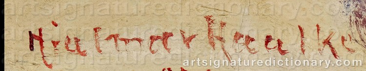 Authentic signature by Hjalmar HAALKE on artwork