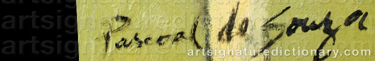 Authentic signature by Pascoal Fortunato De SOUZA on  artwork