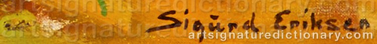 Authentic signature by Sigurd ERIKSEN on artwork