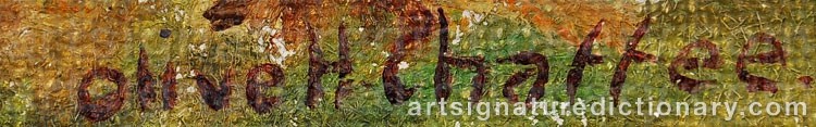 Authentic signature by Olive Holbert CHAFFEE on artwork