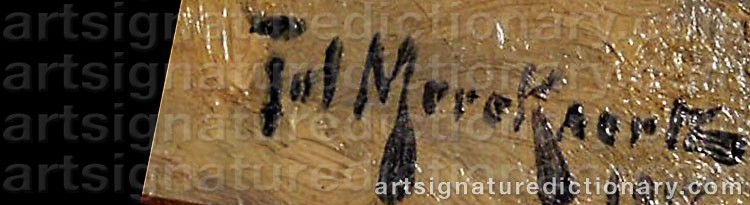 Authentic signature by Jules MERCKAERT on  artwork
