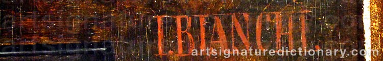 Authentic signature by I. BIANCHI on  artwork