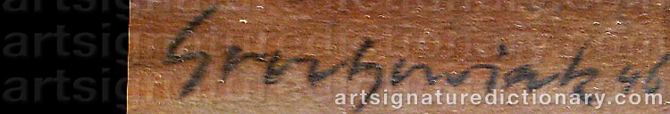 Authentic signature by Thomas GROCHOWIAK on  artwork