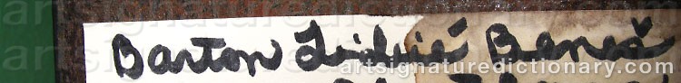 Signature by Barton Lidice BENES