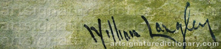 Authentic signature by William LANGLEY on  artwork