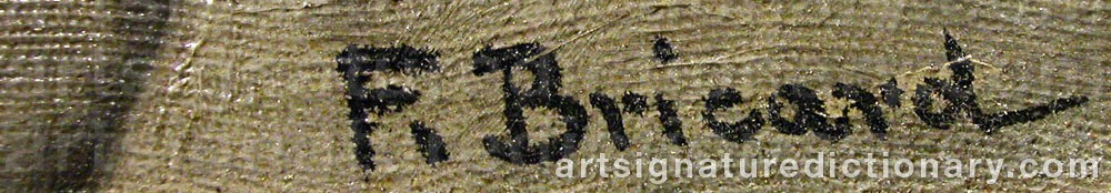 Authentic signature by Francois Xavier BRICARD on  artwork