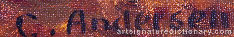 Authentic signature by Carl ANDERSEN on  artwork