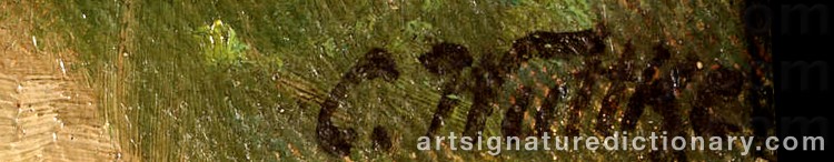 Authentic signature by Carl WUTTKE on  artwork