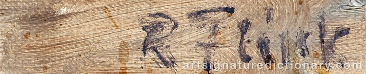 Authentic signature by Rudolf FLINK on artwork
