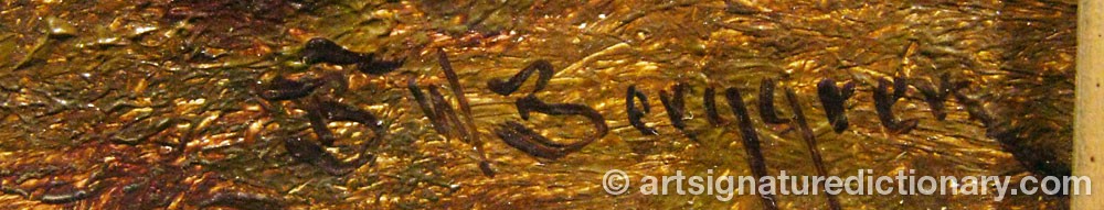 Authentic signature by Bw BERGGREN on  artwork