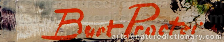 Authentic signature by Burt PROCTER on  artwork