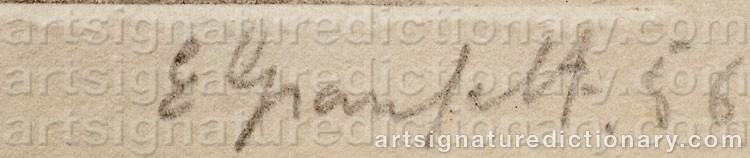 Authentic signature by Erik GRANFELT on artwork