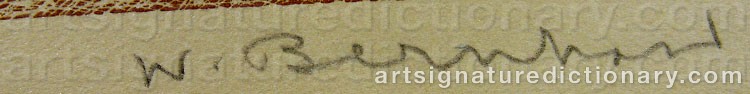 Authentic signature by Waldemar BERNHARD on  artwork