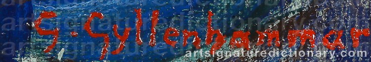 Authentic signature by Gerhard GYLLENHAMMAR on Painting/Watercolour artwork